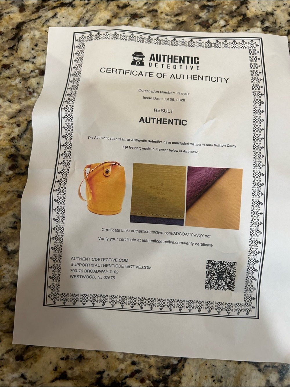 Louis Vuitton Epi Cluny Yellow Leather Shoulder Bag with coa - Picture 13 of 16